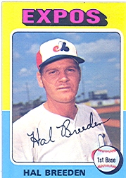 1975 Topps Baseball Cards      341     Hal Breeden